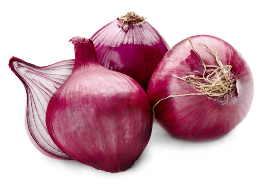 Fresh raw onion on color background