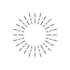 Vintage sunburst. Star burst design element on white background