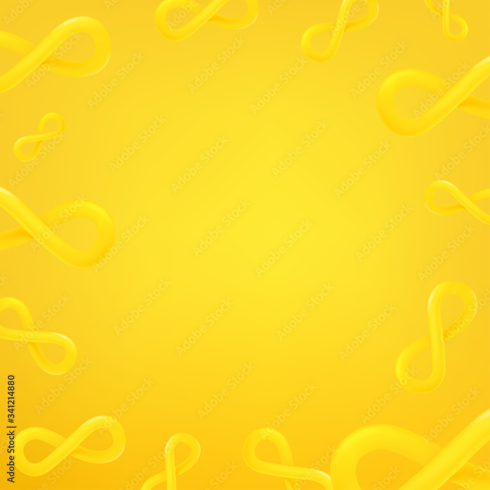 Poster yellow infinity signs. social media message vector background. copy space for a text