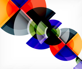 Obraz premium Abstract background, circle and triangle design round shapes overlapping. Geometric trendy template. Vector Illustration For Wallpaper, Banner, Background, Card, Book Illustration, landing page