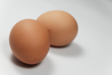 Chicken egg with white isolated background