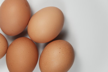 Chicken egg with white isolated background