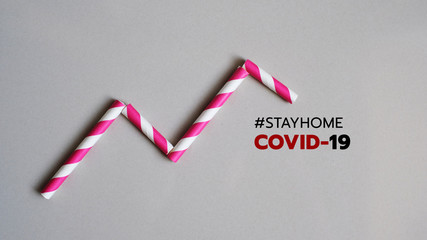 COVID-19 Text With Virtual Graph line. Health care concept.