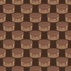 Cream choco cake tasty seamless background pattern - 341217015