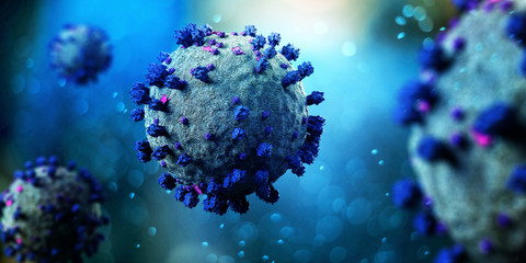 Naklejka na ściany i meble Coronavirus Covid-19 background - 3d rendering