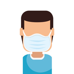 man with face mask isolated icon vector illustration design