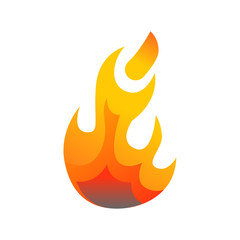 Flame of fire colorful pictogram isolated on white. Symbol, logo illustration. Flat style design. Flammable, fiery colorful graphics