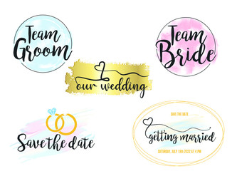 Wedding invitation modern design elements; designers toolkit