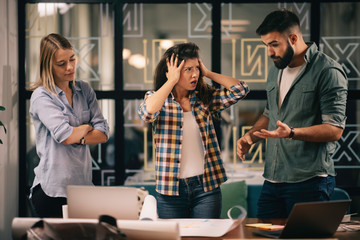 Successful teamwork. Business people in office.	