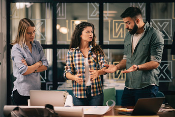 Successful teamwork. Business people in office.	