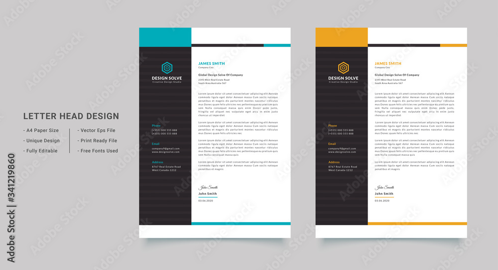 Wall mural Modern Business Letterhead Template Design