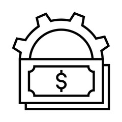Money management icon. Asset or investment management sign. Line design for business concept.