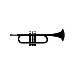 Musical trumpet icon. Wind musical instrument. Vector illustration.