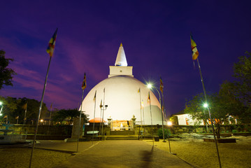 Late evening view of the ancient Mirisaveti dagoba, Anuradhapura. Sri Lanka