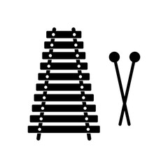 Xylophone icon. Children's funny musical percussion instrument