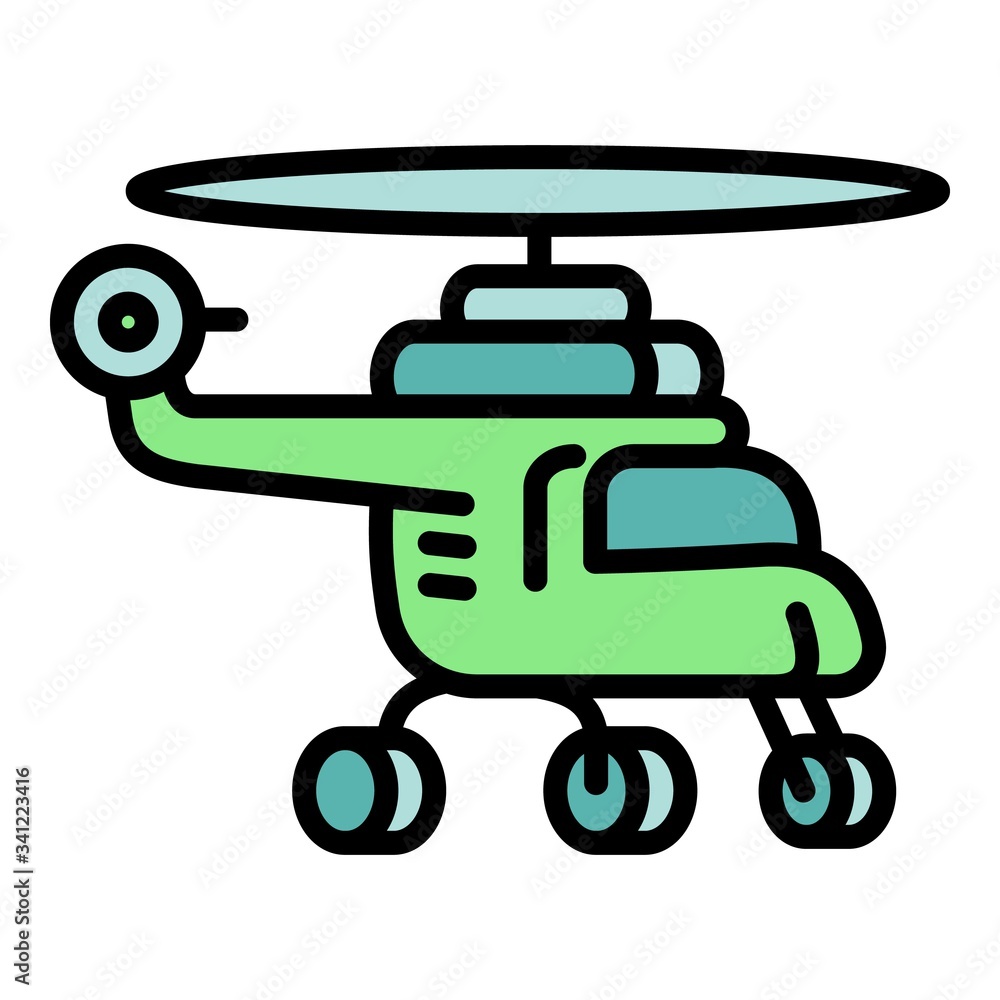 Poster flight helicopter icon. outline flight helicopter vector icon for web design isolated on white backg