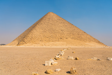 Fototapeta na wymiar Red Pyramid, Largest pyramid of Old Kingdom at Dahshur Necropolis ruin and ancient city, Egypt