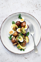 Eggs and ruby gem potato salad
