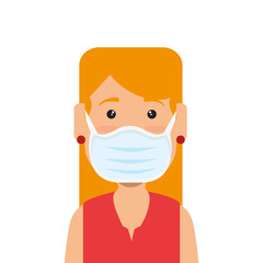 woman with face mask isolated icon vector illustration design
