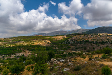 Fototapeta na wymiar The Mountains of Lebanon are the Symbol of the Country. After Centuries of Persistent Deforestation