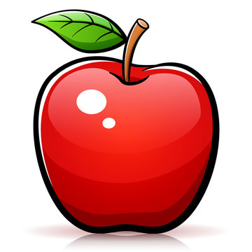 Vector apple design drawing isolated