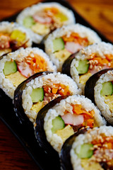 Gimbap, Korean rice roll with vegetable