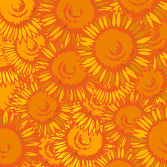 ひまわりをモチーフにデザインした背景素材