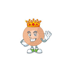 The Charismatic King of rounded bandage cartoon character design wearing gold crown