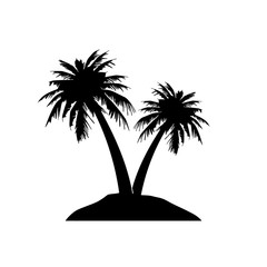 Palm on island icon isolated on white background