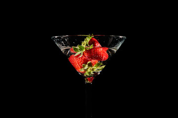strawberries in glass