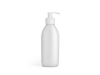 white  plastic bottle with  pump vector mock up  template 