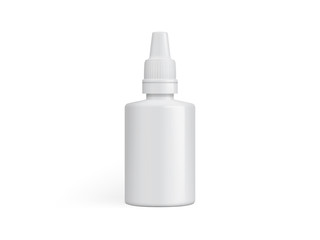 white plastic packaging for medicinal drops or glue isolated on a white background mock up template
