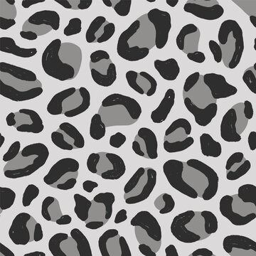 Colored wild snow leopard texture seamless pattern