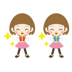 プレゼントの箱を持った女の子