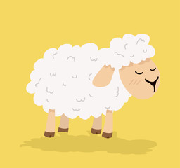 Funny Cute sheep vector cartoon