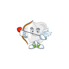 Charming picture of teeth Cupid mascot design concept with arrow and wings
