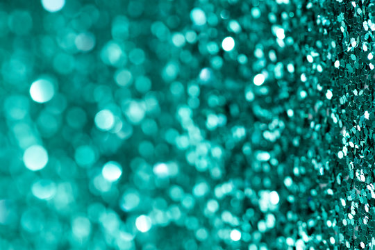 Shiny Turquoise Glitter Textured Background