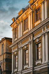 Fototapeta na wymiar Beautiful buildings, street, historical architecture of St. Petersburg