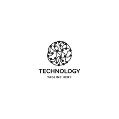 Technology logo design template - vector