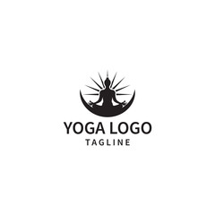 Yoga logo design template. yoga natural, yoga lighting logo - vector