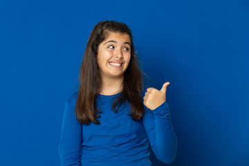 Adorable preteen girl with yellow jersey