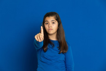 Fototapeta premium Adorable preteen girl with yellow jersey