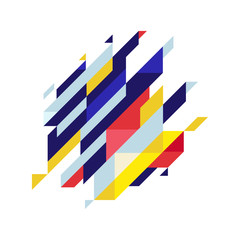 Modern diagonal abstractbackground geometric element. Blue,yellow and red diagonal lines & triangles.