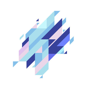 Modern Diagonal Abstractbackground Geometric Element. Blue And Pink Diagonal Lines & Triangles.