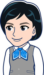 会社の制服を着た女性