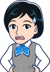 会社の制服を着た女性