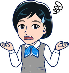 会社の制服を着た女性