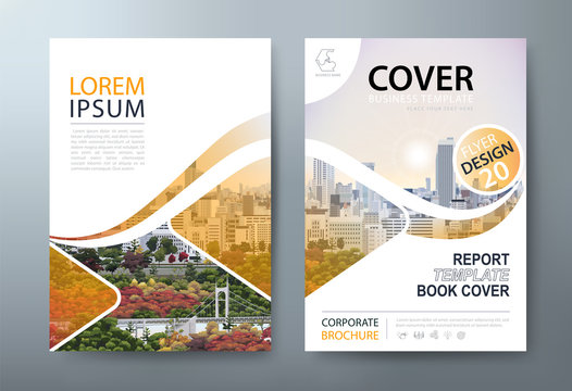 Annual report brochure flyer design, Leaflet presentation, book cover templates, layout in A4 size. vector.