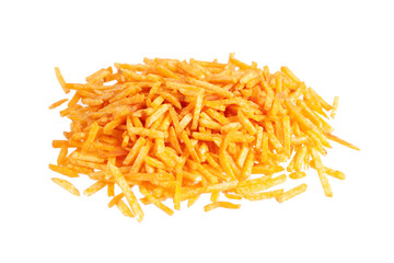 Tasty fresh fried popatoes isolation on white