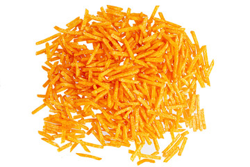 Tasty fresh fried popatoes isolation on white